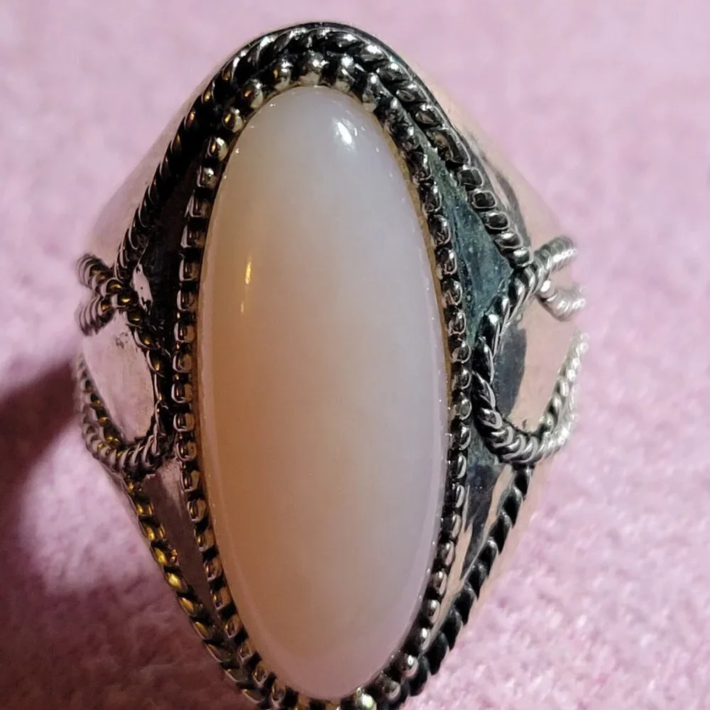 JTV Pink Opal Sterling Silver Cabochon Ring - Picture 5 of 8